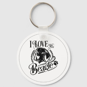 I Love My Beagle Keychain