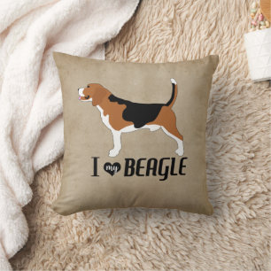 I Love my Beagle Rustic Cushion