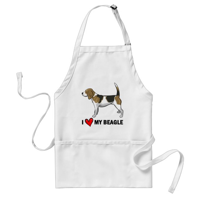 I Love My Beagle Standard Apron (Front)
