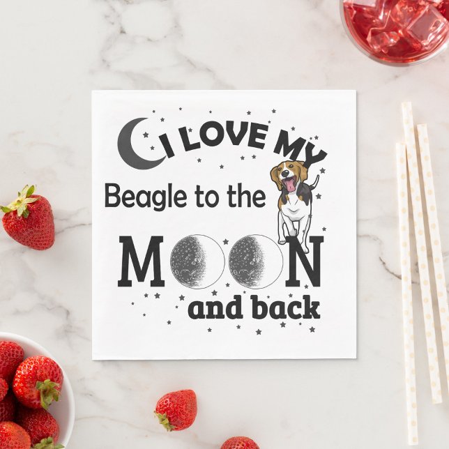 I Love My Beagle to the Moon and Back Napkins (Creator Uploaded)