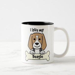 I Love My Beagle Two-Tone Coffee Mug