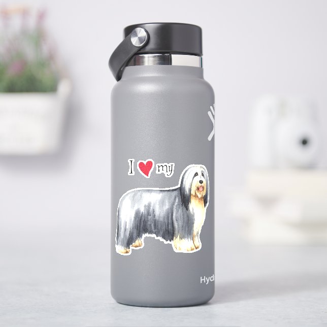 I Love my Bearded Collie Vinyl Sticker (HydroFlask)