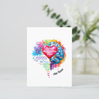 I Love My Beautiful Brain Postcard