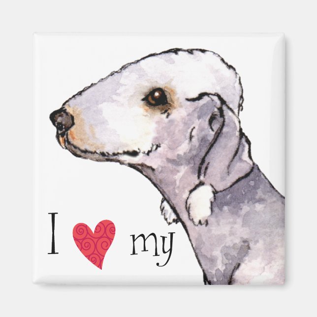 I Love my Bedlington Terrier Magnet (Front)