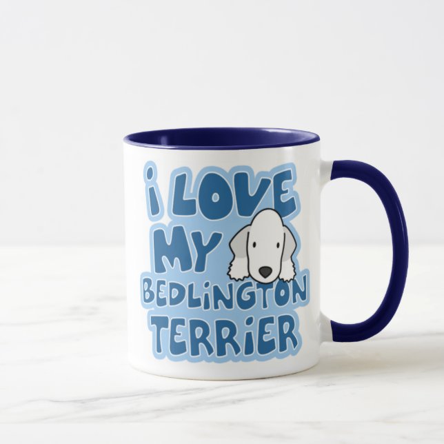 I Love My Bedlington Terrier Mug (Right)