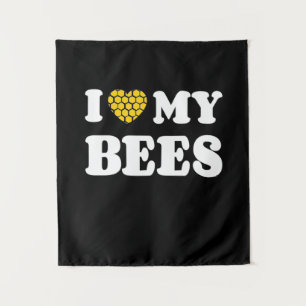 I Love My Bees Tapestry