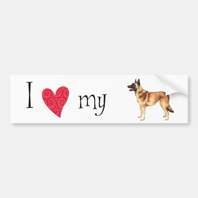 I Love my Belgian Malinois Bumper Sticker (Front)