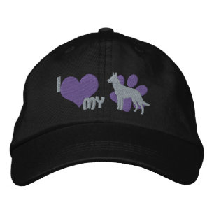 I Love my Belgian Malinois Embroidered Hat (Grey)