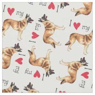 I Love my Belgian Malinois Fabric
