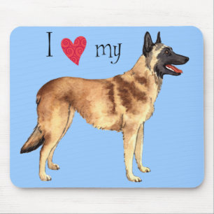 I Love my Belgian Malinois Mouse Mat