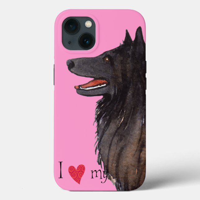 I Love my Belgian Sheepdog Case-Mate iPhone Case (Back)