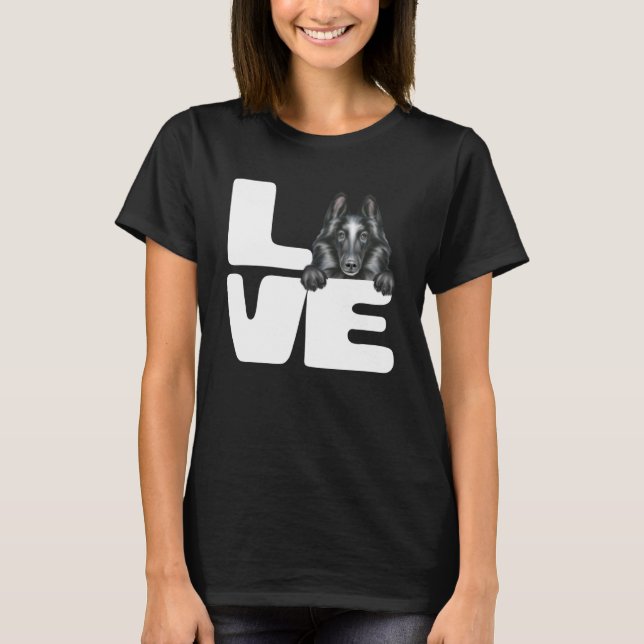 I Love My Belgian Sheepdog Dog T-Shirt (Front)