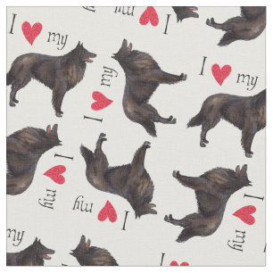 I Love my Belgian Sheepdog Fabric