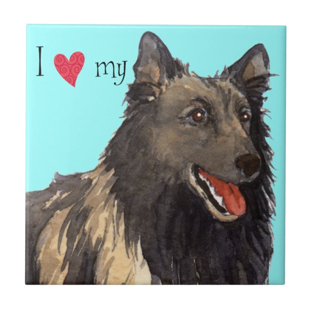 I Love my Belgian Tervuren Tile (Front)