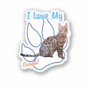 I Love My Bengal Best Cat Lover Paw Print