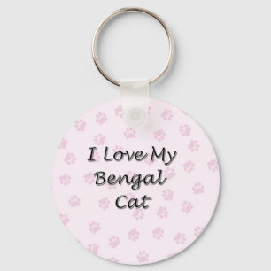 I Love My Bengal Cat Key Ring