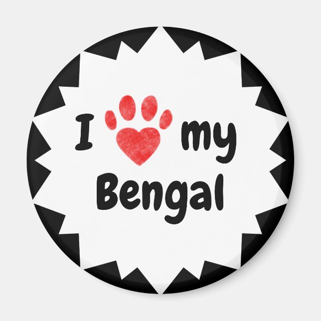 I Love My Bengal Cat Magnet (Front)
