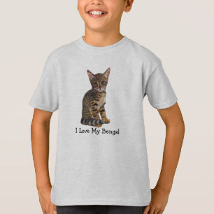 I Love My Bengal, Kitten in Colour Pencil T-Shirt