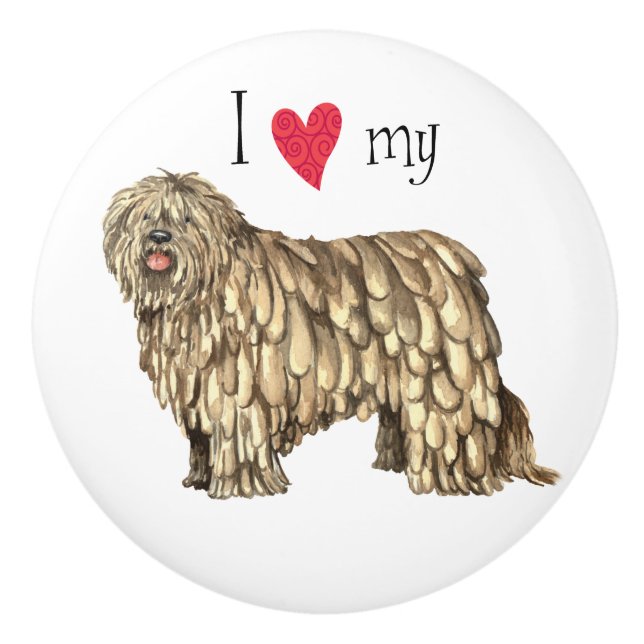 I Love my Bergamasco Ceramic Knob (Front)