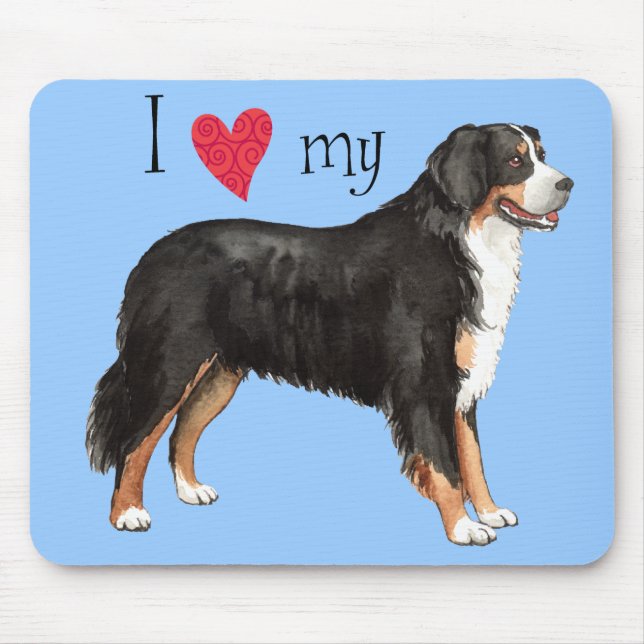 I Love my Bernese Mountain Dog Mouse Mat (Front)