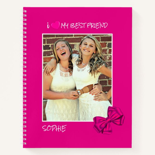 I Love My Best Friend Custom Photo – Personalised Notebook (Front)