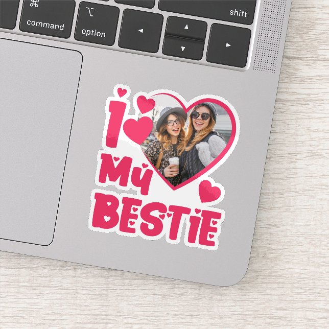 I Love My Bestie Custom Photo Heart-Shaped Design (Detail)