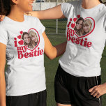 I Love My Bestie Photo Custom T-Shirt<br><div class="desc">Looking for a cute gift for your bestie? This fun heart design can be personalised with a favourite photo.</div>