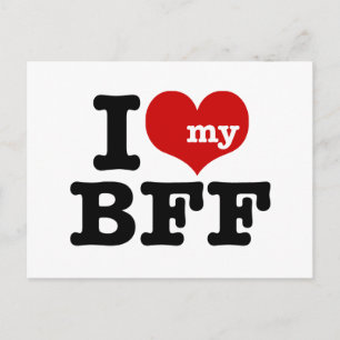 I Love My BFF Postcard