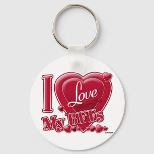 I Love My BFFs red - heart Key Ring