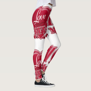 I Love My BFFs Red Hearts Leggings