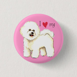 I Love my Bichon Frise 3 Cm Round Badge