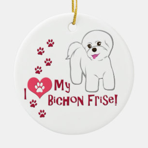 I Love My Bichon Frise! Ceramic Tree Decoration