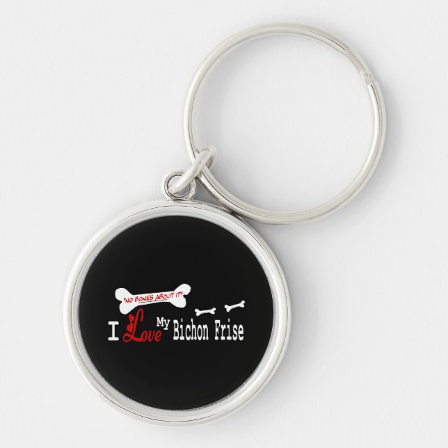 I Love My Bichon Frise Key Ring (Front)