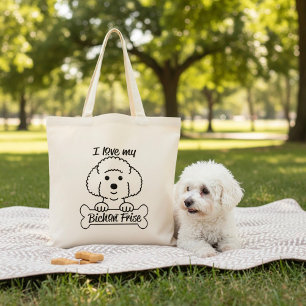 I Love My Bichon Frise Tote Bag
