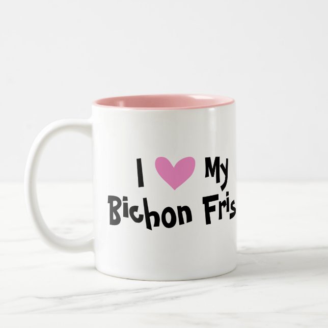 I Love My Bichon Frise Two-Tone Coffee Mug (Left)