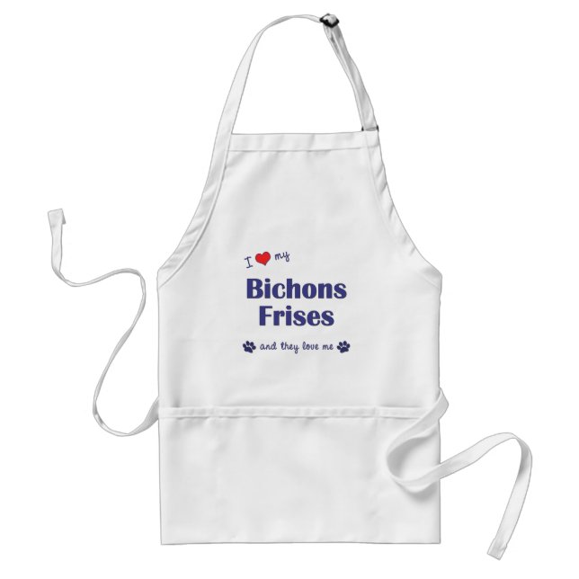 I Love My Bichons Frises (Multiple Dogs) Standard Apron (Front)
