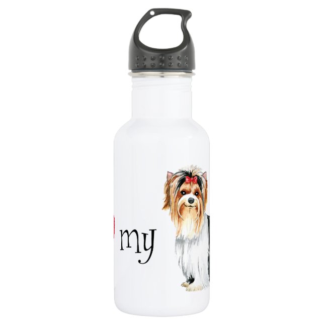 I Love my Biewer Terrier 532 Ml Water Bottle (Front)