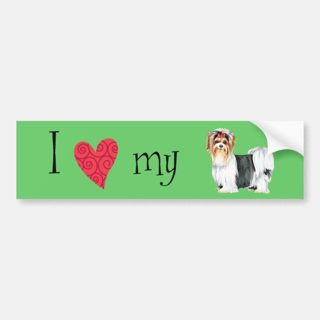 I Love my Biewer Terrier Bumper Sticker (Front)