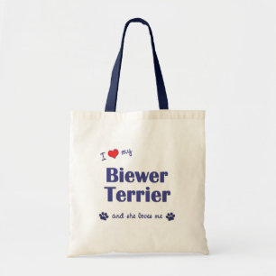 I Love My Biewer Terrier (Female Dog) Tote Bag