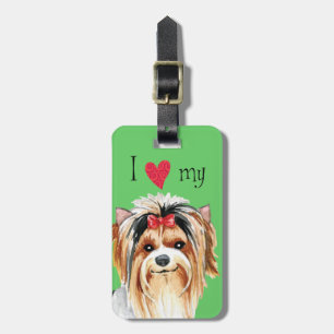 I Love my Biewer Terrier Luggage Tag