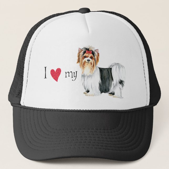 I Love my Biewer Terrier Trucker Hat (Front)