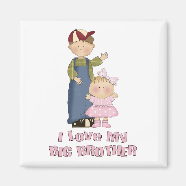 I Love My Big Brother Boy and Little Girl Magnet (Front)