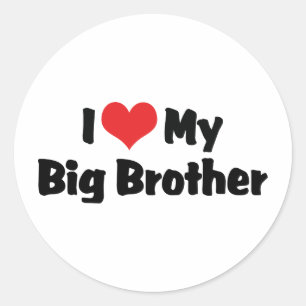 I Love My Big Brother Classic Round Sticker