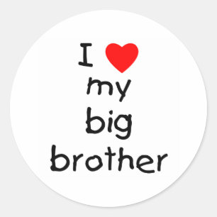 I Love My Big Brother Classic Round Sticker