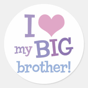 I Love My Big Brother Classic Round Sticker