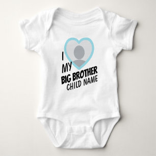 i Love my Big Brother double-sided photo and text Baby Bodysuit