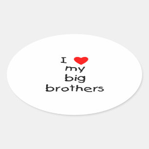 I Love My Big Brothers Oval Sticker