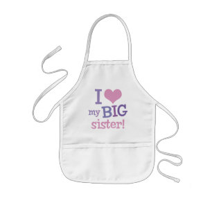 I Love My Big Sister Kids Apron