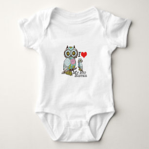 I-Love my-big Sister Owls Multiple Product Select Baby Bodysuit