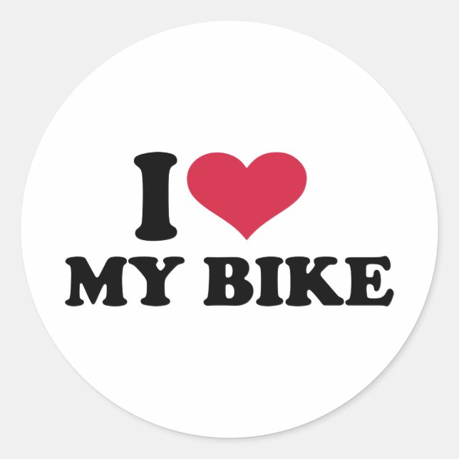 I Love my bike Bicycle Classic Round Sticker (Front)
